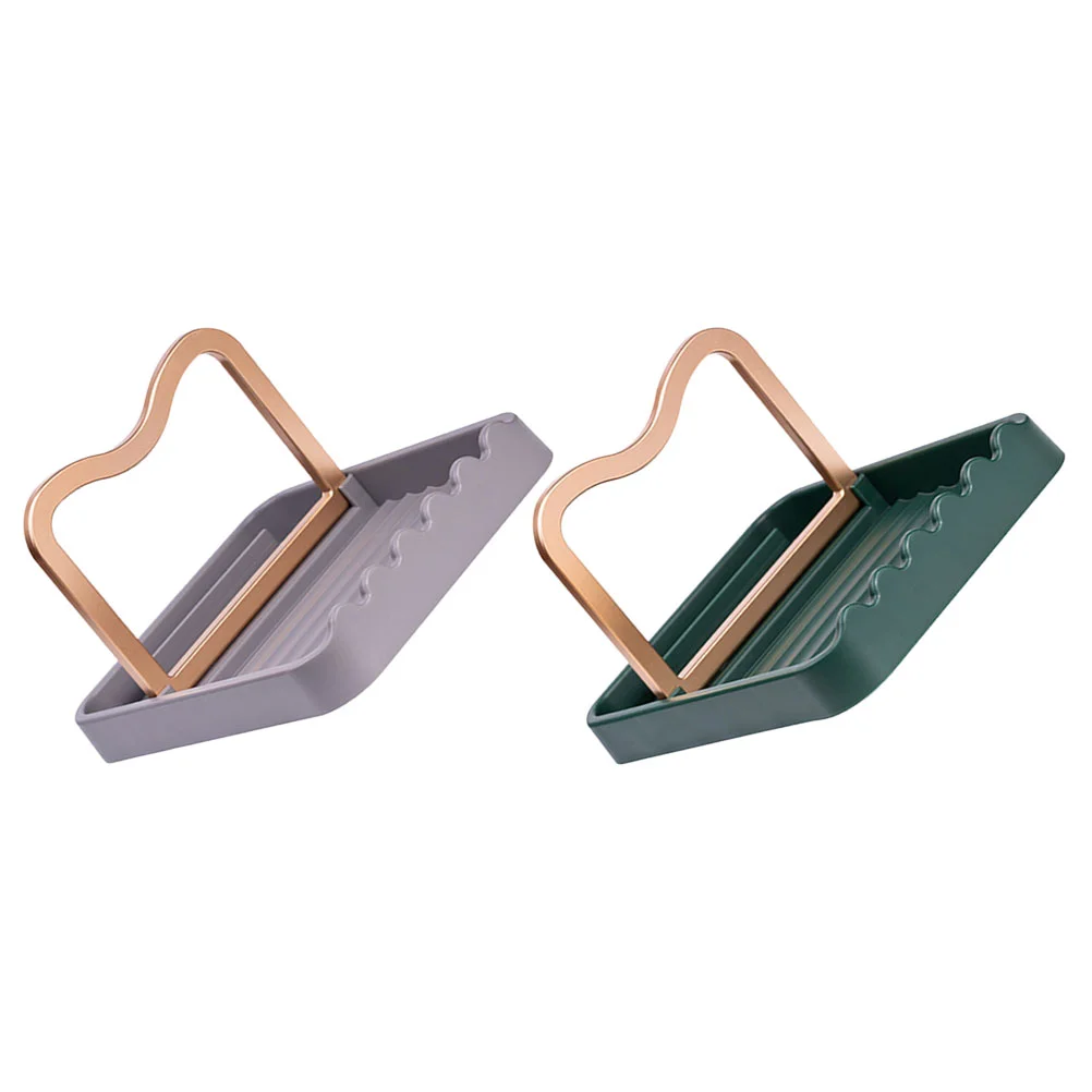 

2 Pcs Silicone Lid Collapsible Shelf Spoon Holder Kitchen Counter 18.2X14X10.5CM Utensil Cooking Utensils Plastic