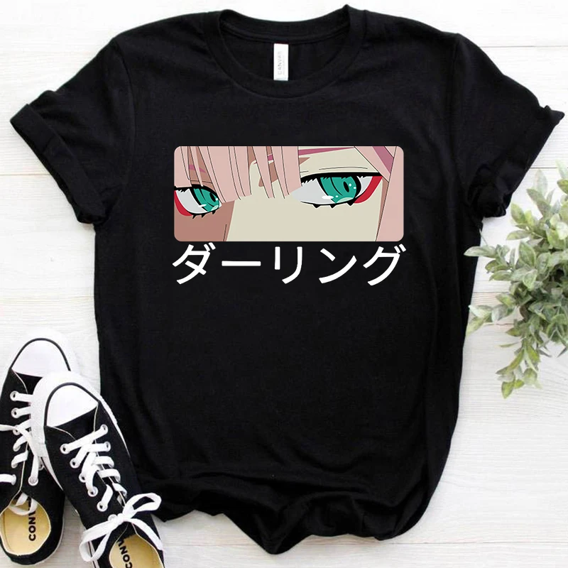 

Darling In The Franxx Japanese Anime T-shirt Women Zero Two Kawaii Cartoon Tshirt Harajuku Ullzang T-shirt Y2k Tops Tees Female