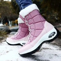 women winter platform lace up mid calf boots 2021 ladies original design fashion boots female breathable casual shoes plus size