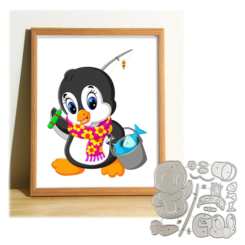 Материал для скрапбукинга высекальная форма рыбалки Пингвин животные