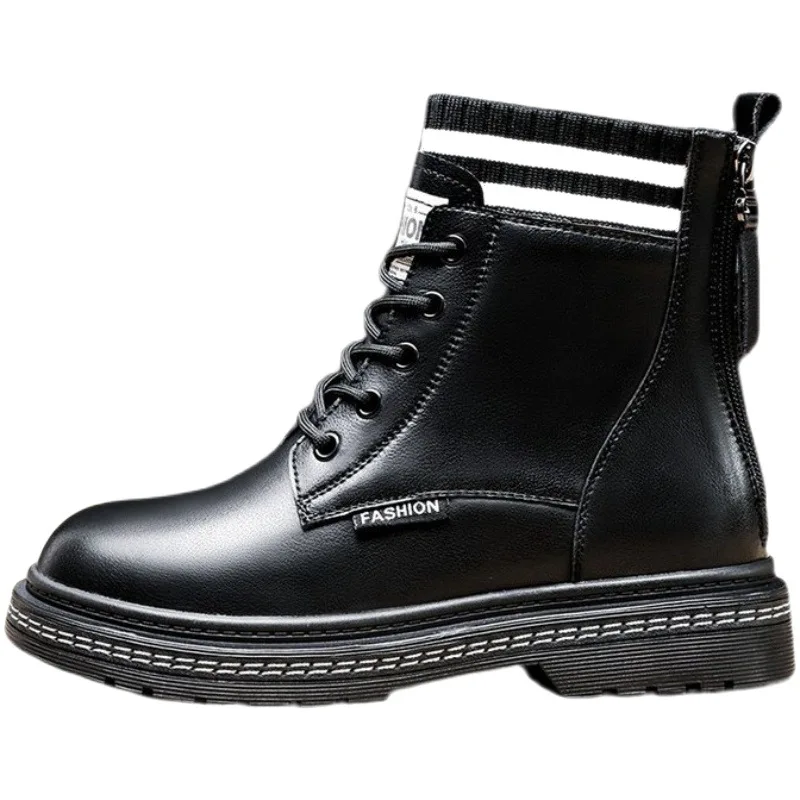 

Women Marton Boots Genuine Leather 2022 New Autumn Lace-up Motorcycle Boots Ladies British Style Women's Ankle Boots SSH00033