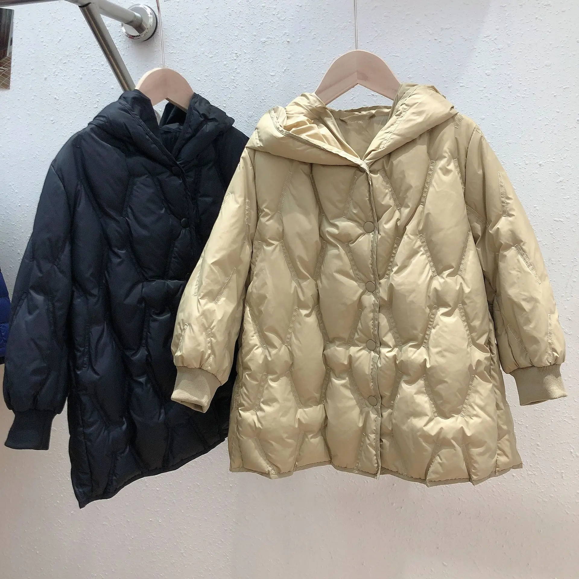 

Зимняя Повседневная Свободная куртка на утином пуху для девочек и мальчиков 2023, детское плотное теплое пальто для малышей, верхняя одежда двух цветов