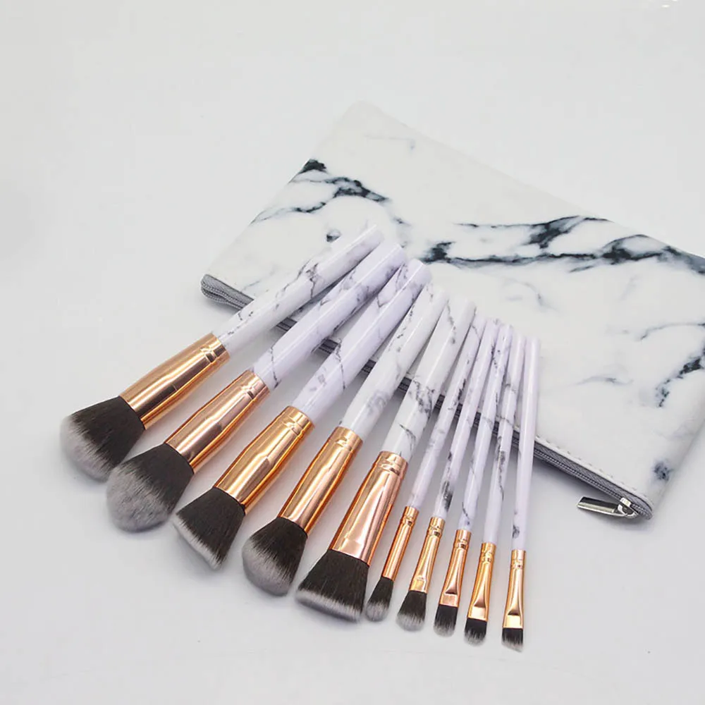 

10 Marbled Makeup Brushes Kit Set Makeup Make-up Brushes Tool Beauty Cosmetics Makeup Make Up Brush Sets Mini Brushes For Makeup