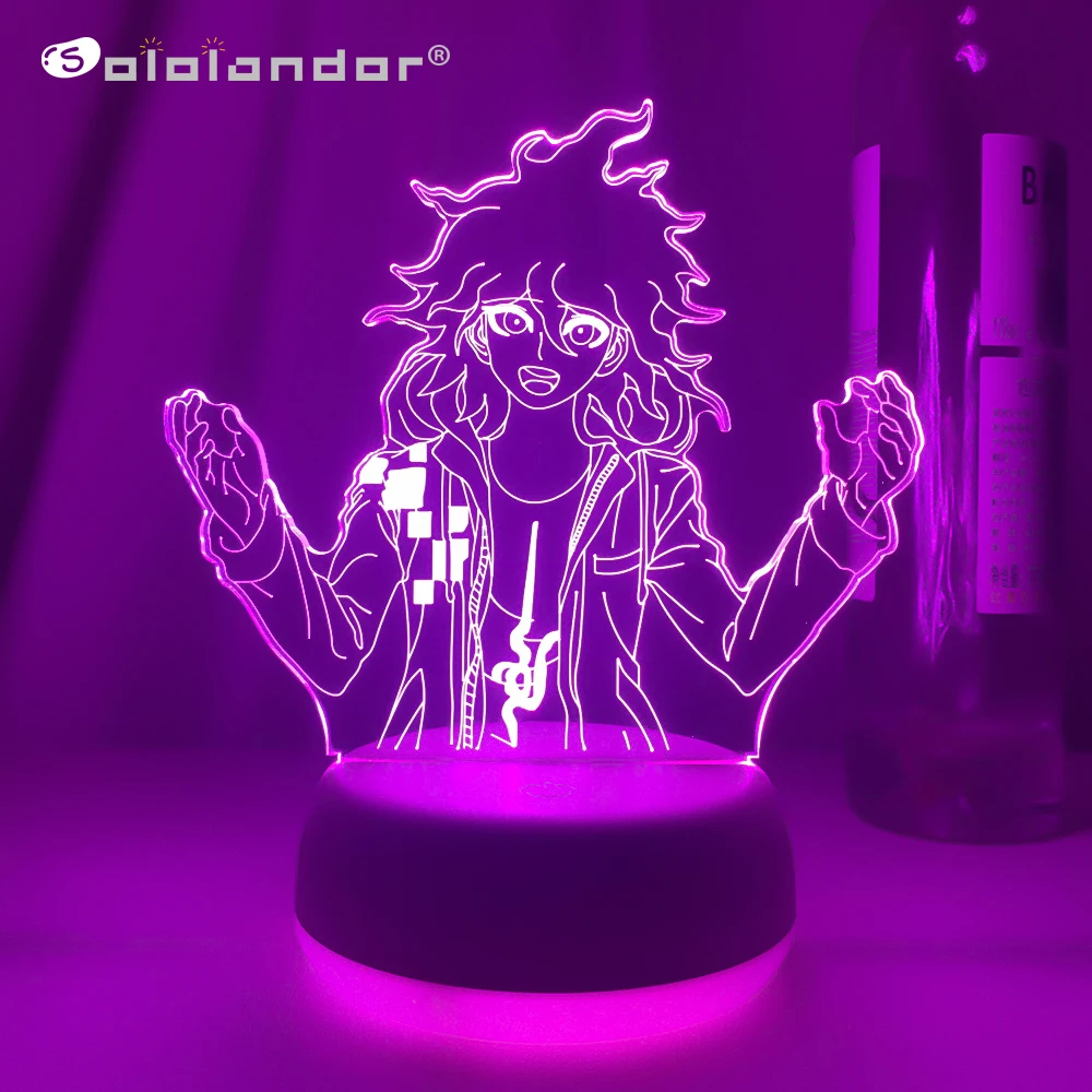 Anime Danganronpa Led Lamp Nagito Komaeda Figure for Kid Bedroom Decoration Birthday Gift Room Decor Danganronpa 3d Light Manga