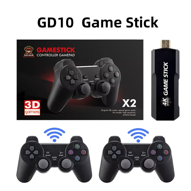 

GD10 Game Stick 4K Retro Video Game Console 2.4G Wireless Controllers HD EmuELEC4.3 System 40000 Games 40 Emulators for N64 SEGA