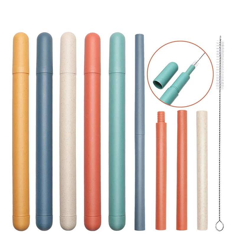 

Многоразовые пластиковые соломинки для пищевых продуктов с чистящей щеткой