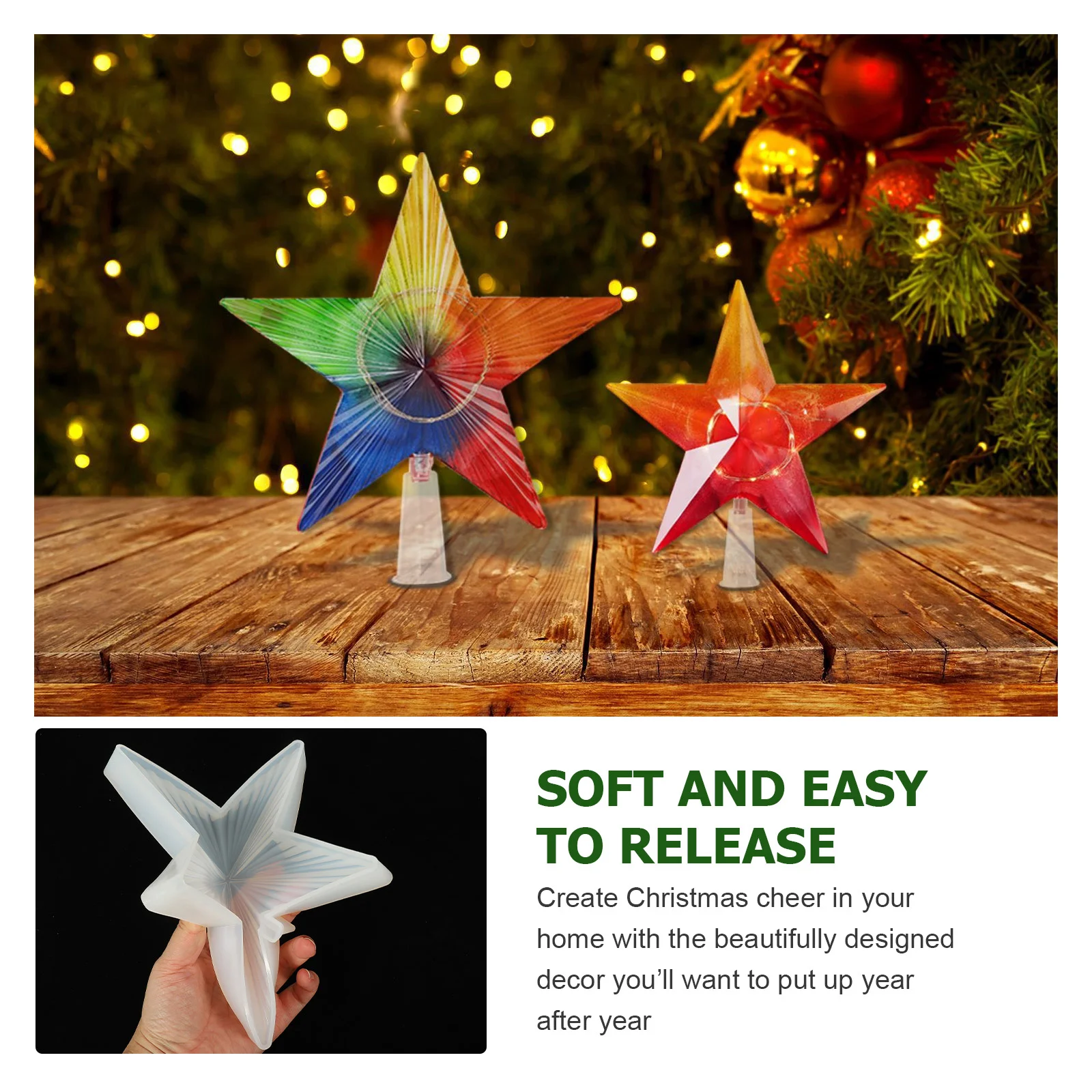 

1 set of Christmas Tree Star DIY DIY Star Tree Topper Tree Star Decor for Party Home