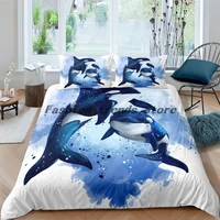 dolphin bedding set for home textiles 23pcs animal duvet cover set pillow case twin full bed set bedspreads