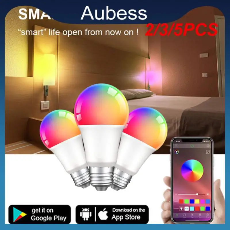 

2/3/5PCS Smart Light Bulb Dimmable Color Smart Home E27 Lamp Bulb Voice Control Timer Rgb Led Light Support Alexa Google Home