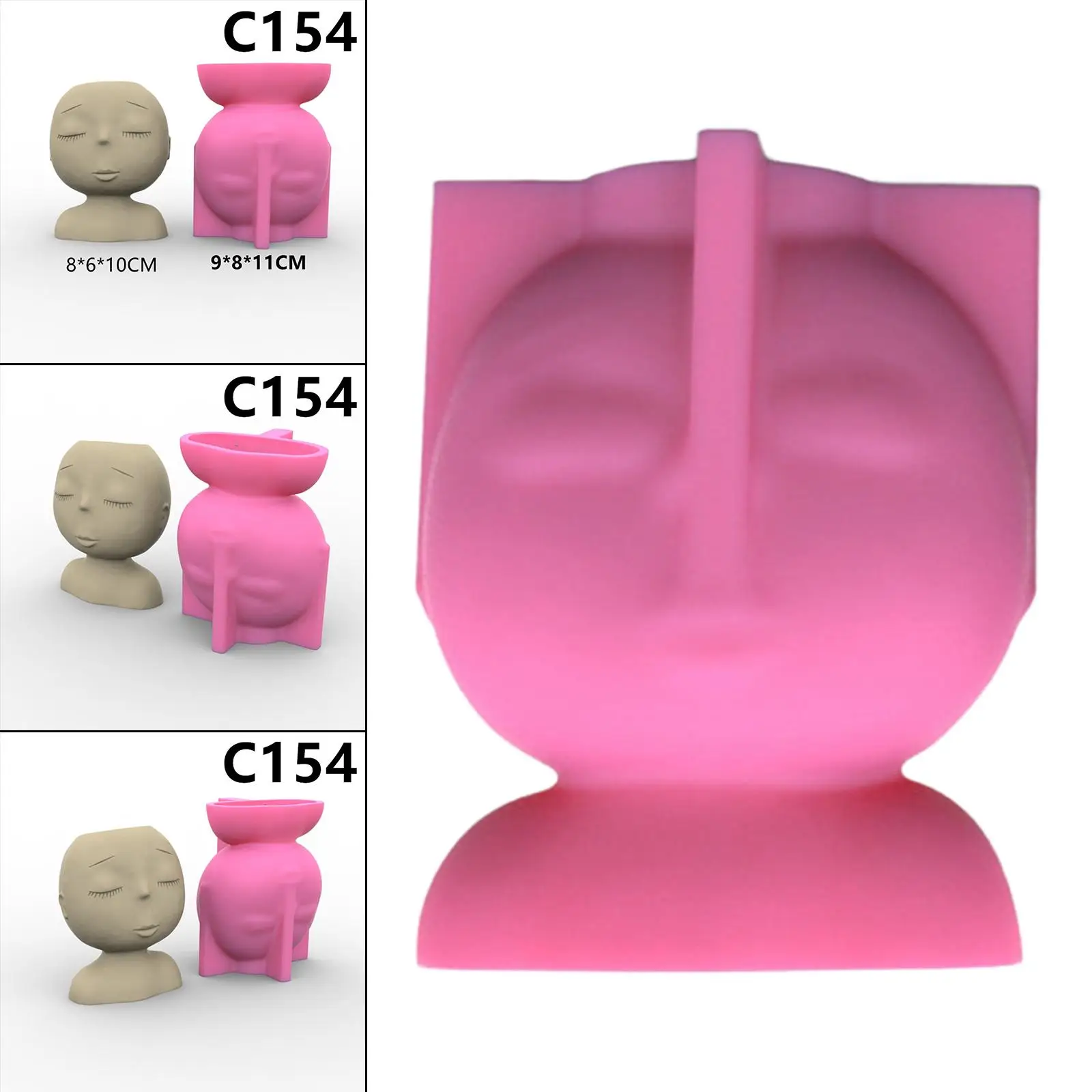 

Girl Silicone Vase Model Resin Casting Flower Pot Crafts Making Plaster DIY Clay Concrete Vase for Home Living Room Decor Gift