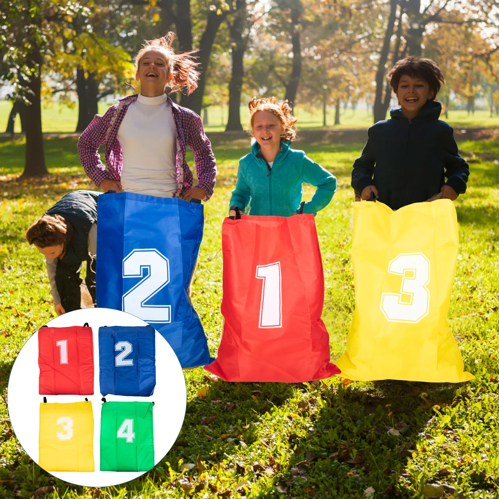 

Jumping Bag Interactive Game Prop Kids Toy Sensory Training Party Sack Race Carnival