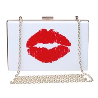 2022 new acrylic evening bag party bridal clutch purse poker designer personality shoulder bag acrylic red lip wallet hand bag