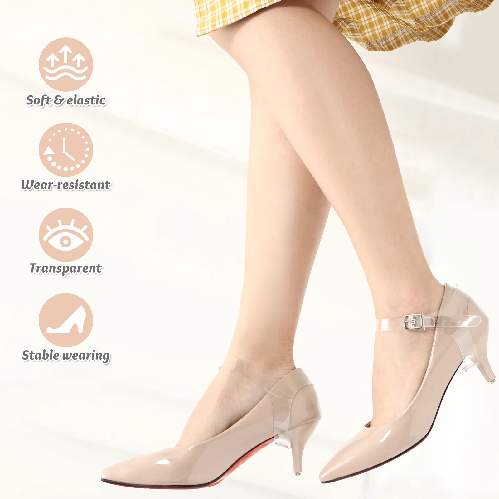 Shoe Tape Heel Straps Heels Clear Pumps Women Anti- Heeled Mules Ankle High