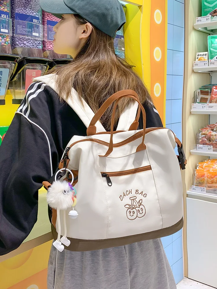 Canvas Shoulder Bag for Women Fashion Multifunctional Backpack Nylon Large Capacity Student Backpack Casual Ladies Hand Bags