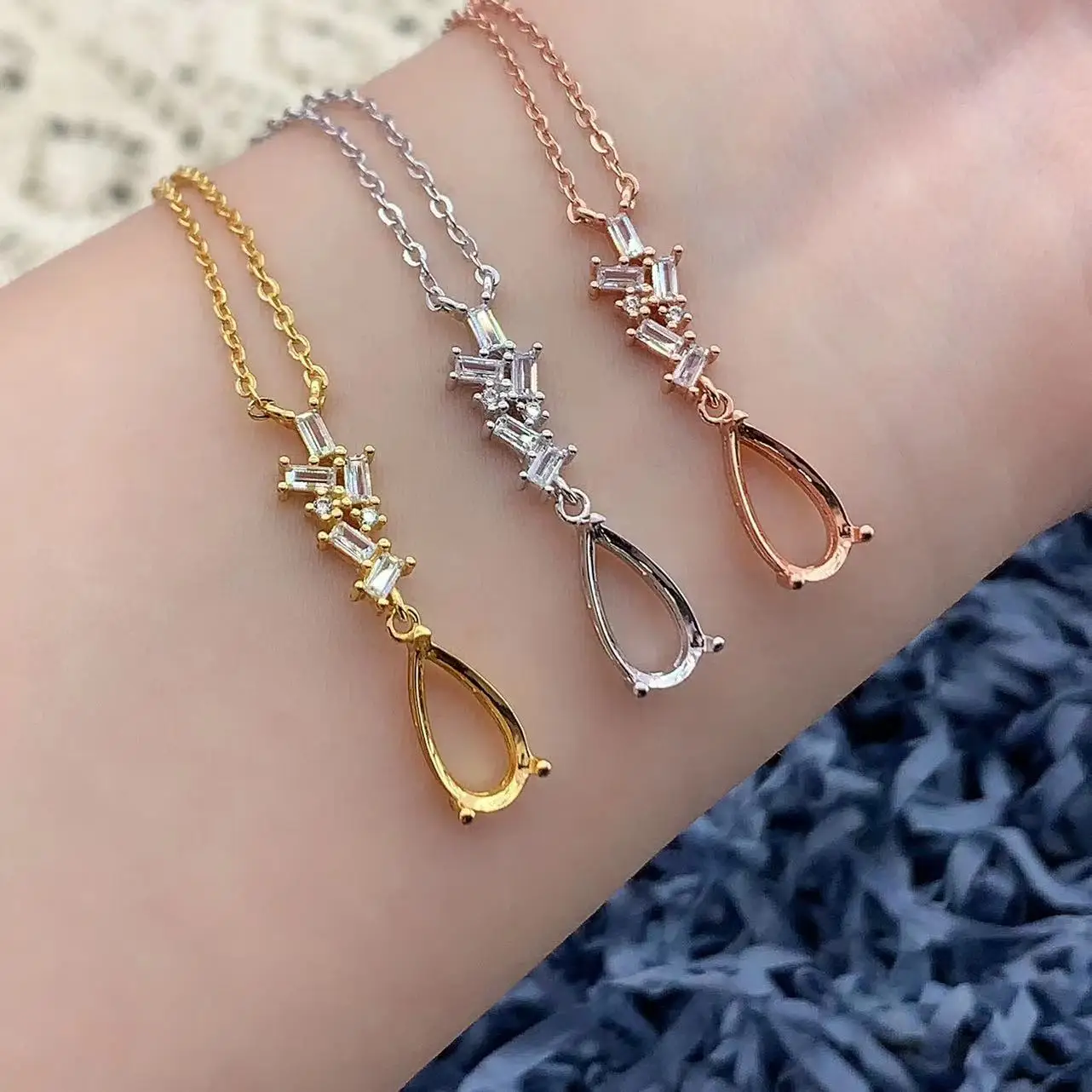 MeiBaPJ инкрустация капли воды в форме 6*12 мм S925 Стерлинговое Серебро модное ожерелье