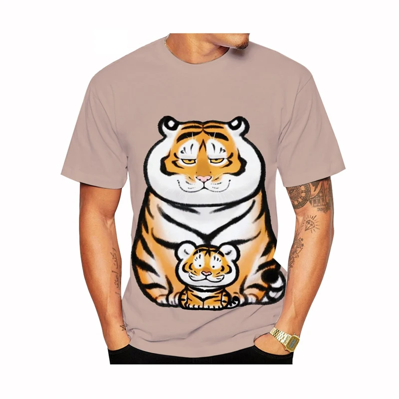 

Summer 3D Cartoon Animal Pattern T-Shirts Street Hip Hop Style Clothing Comfortable Fibre Material Crew Neck Short Sleeve Top