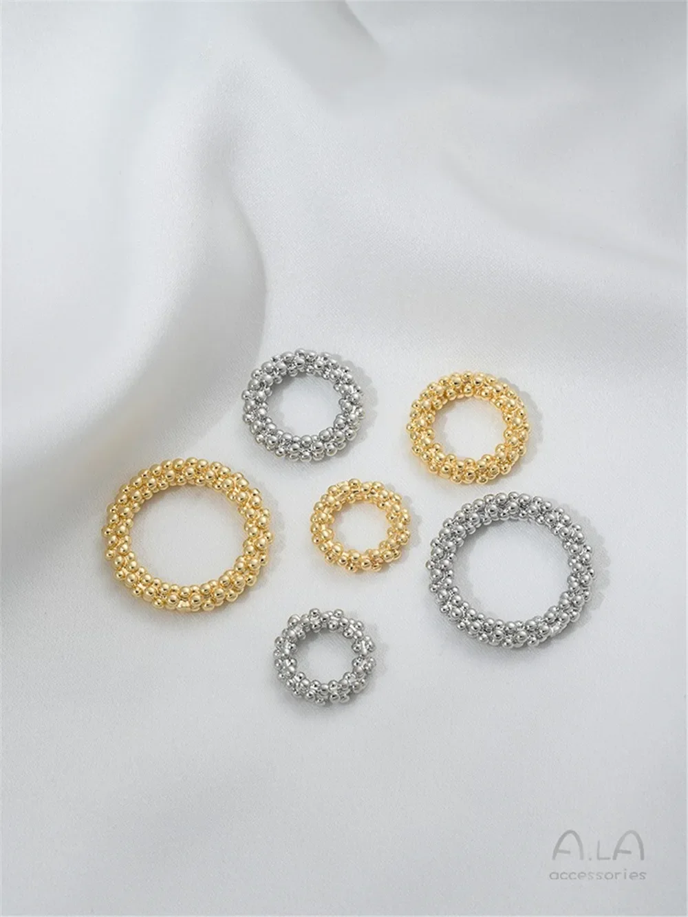 Кольцо из настоящего золота 14 карат с медным покрытием вогнутое выпуклое