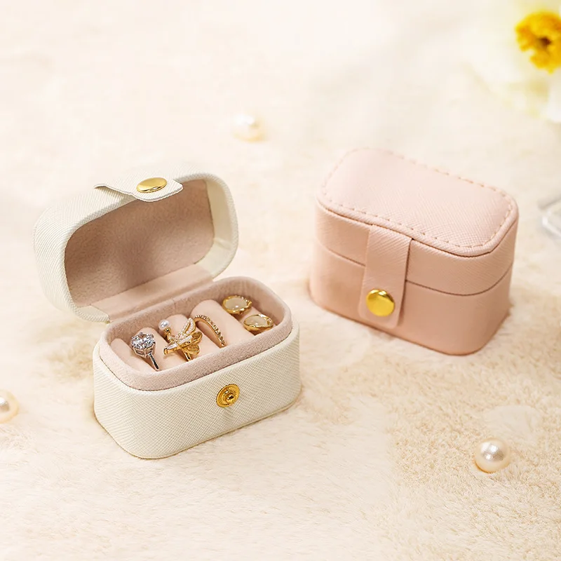 PU Single-layer Simple Storage Jewelry Box Creative Portable Jewelry Storage Box Earrings Earrings Necklace to Carry With You