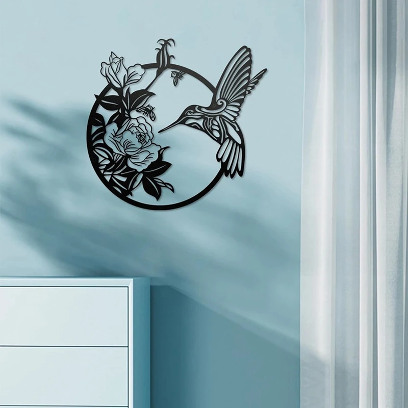 Металлический Настенный декор в виде Луны и бабочки стиле бохо с цветами для дома