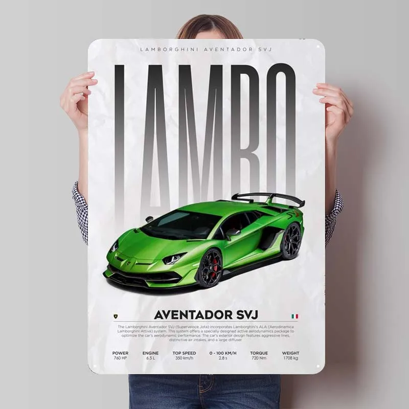 Lamborghini Aventador SVJ знак автомобиль металлический плакат декор для ванной комнаты