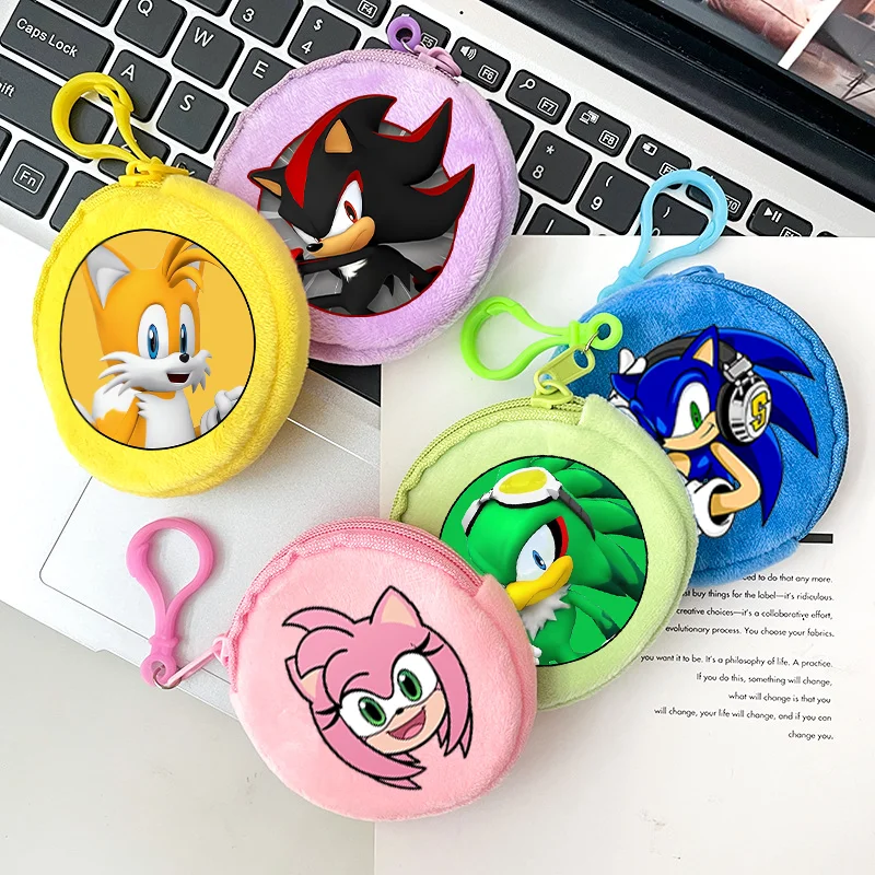 Круглый кошелек Sonics Amy Rose Tails плюшевый с героями мультфильмов детский мини-клатч