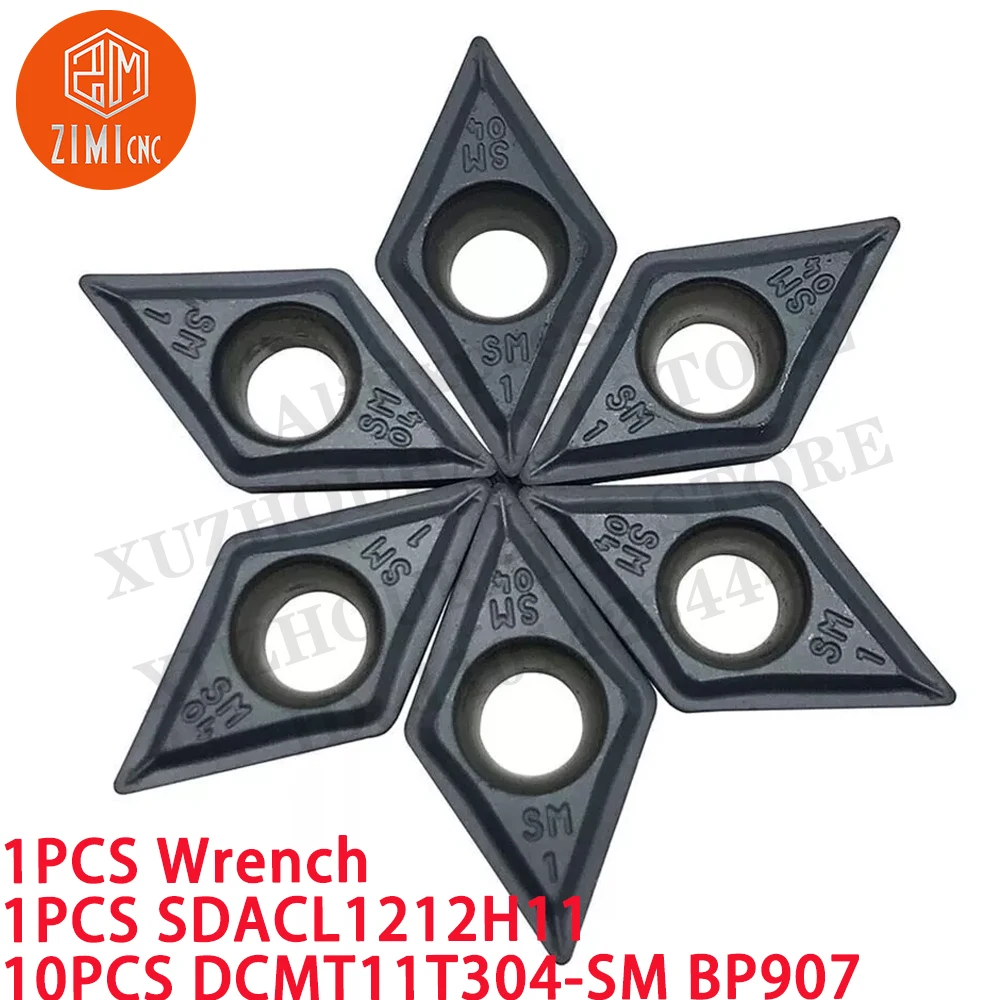 1PC SDACL 1212H11 12 мм ЧПУ Держатель внешнего токарного инструмента + 10PC DCMT11T304-SM