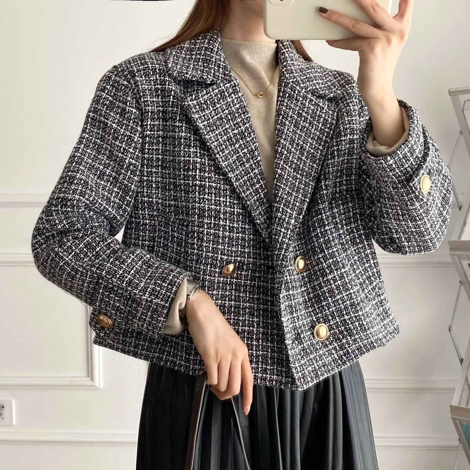 Новинка Осень-зима RZRA2024 Женская модная темпераментная универсальная двубортная