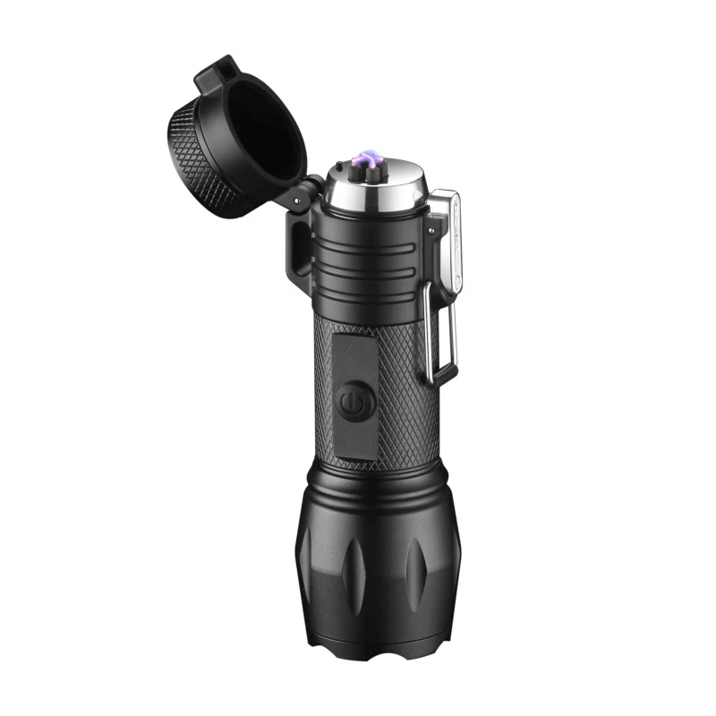 

Waterproof Double Arc Cigarette Lighter Torch Flashlight Portable Lighting USB Electronic Lighter Outdoor Camping Windproof