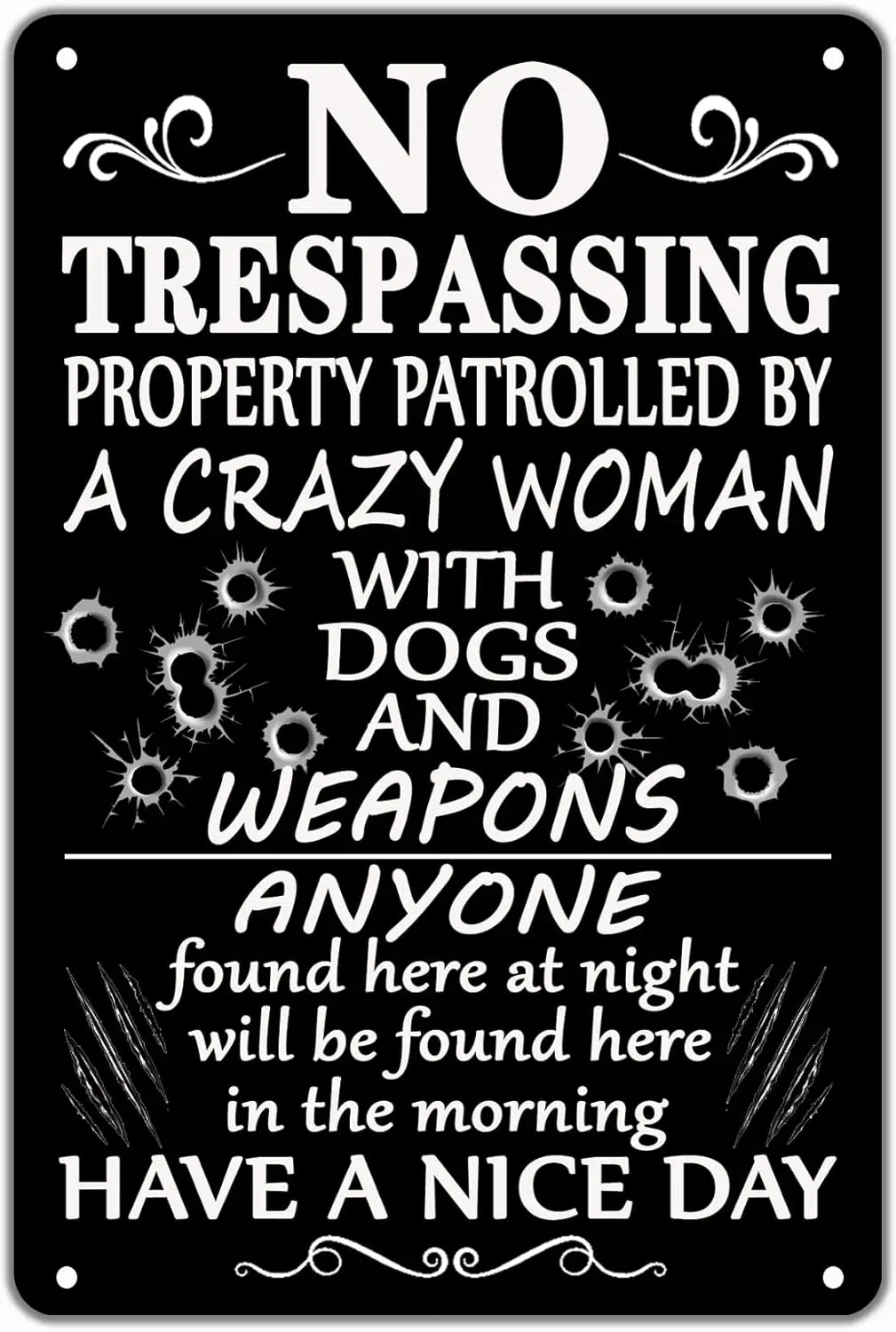 Забавный No Trespssng Sgns Deus Property Solctng Yrd Sgn Bewre Of Dog Wrnng Metl Tn For House Door Home 8'' X