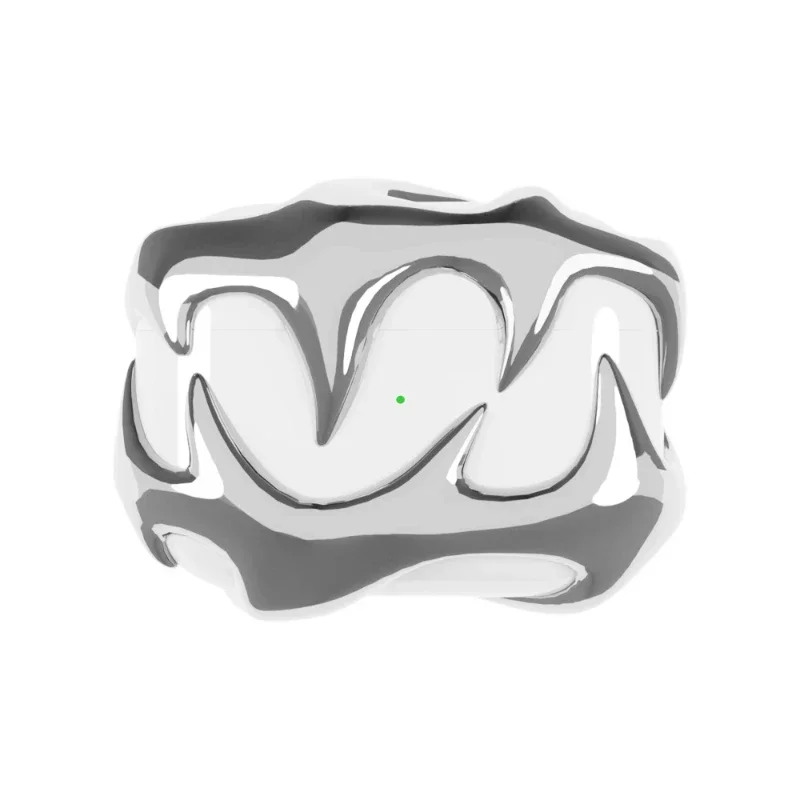 Чехол для Airpods THE OEN с серебряным зубом украшение оригинальный дизайн крутой