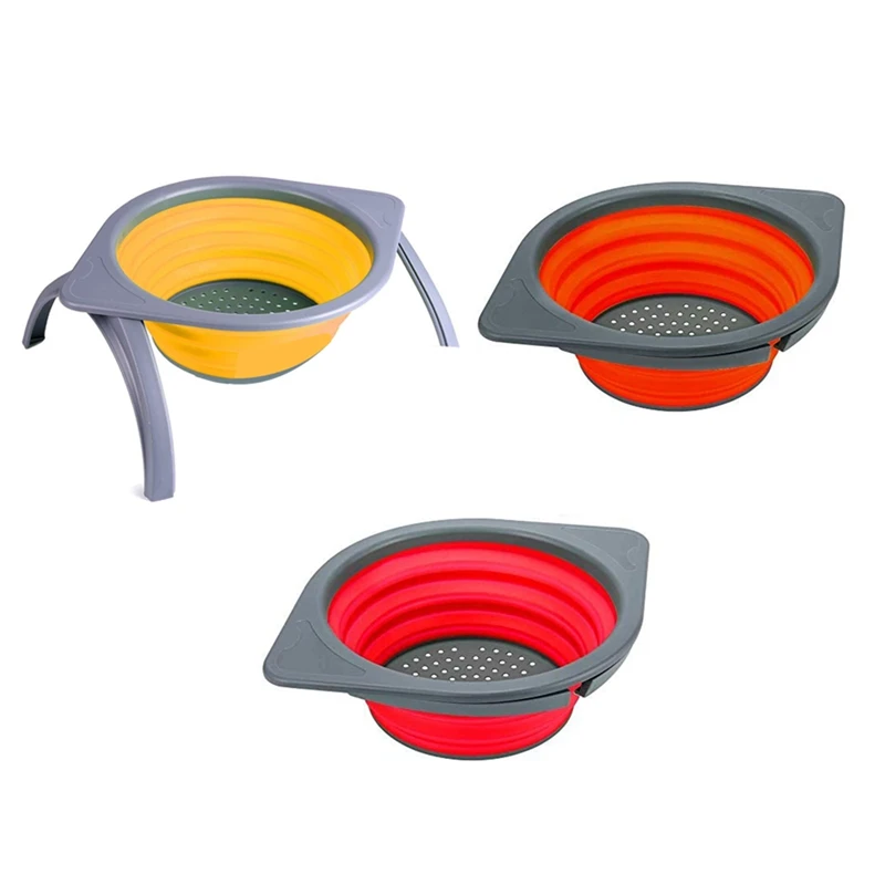 

Ollapsible Sieve, Storage Basket For Fruit / Vegetables, Folding Net With Durable Stands