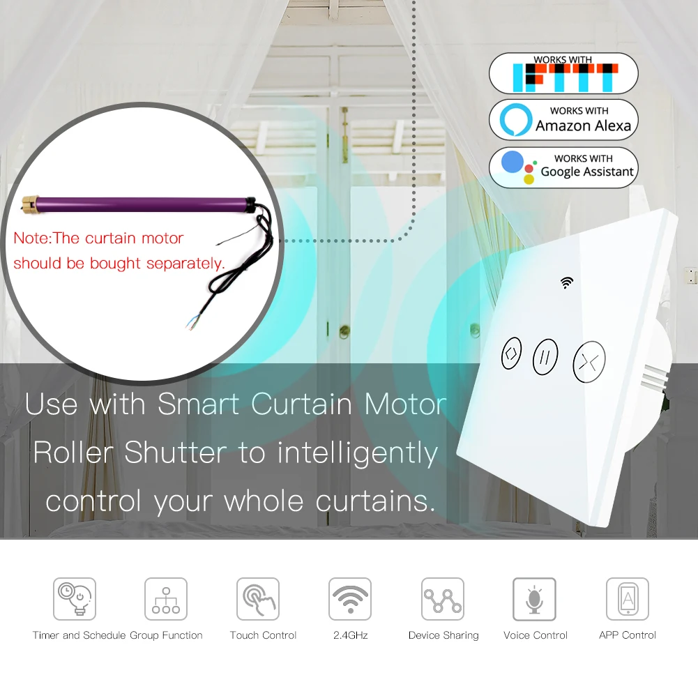 Фото Умный переключатель для штор Moeshouse, Wi-Fi, с электроприводом, работает с Alexa Echo Google Home №4