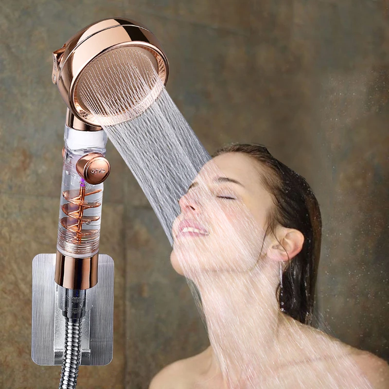 

Pressurized Shower Head 3 Gear Turbocharged Shower Nozzle Whirlpool Bath Hose Sleeve Water Heater Bathroom Shower Head Faucet