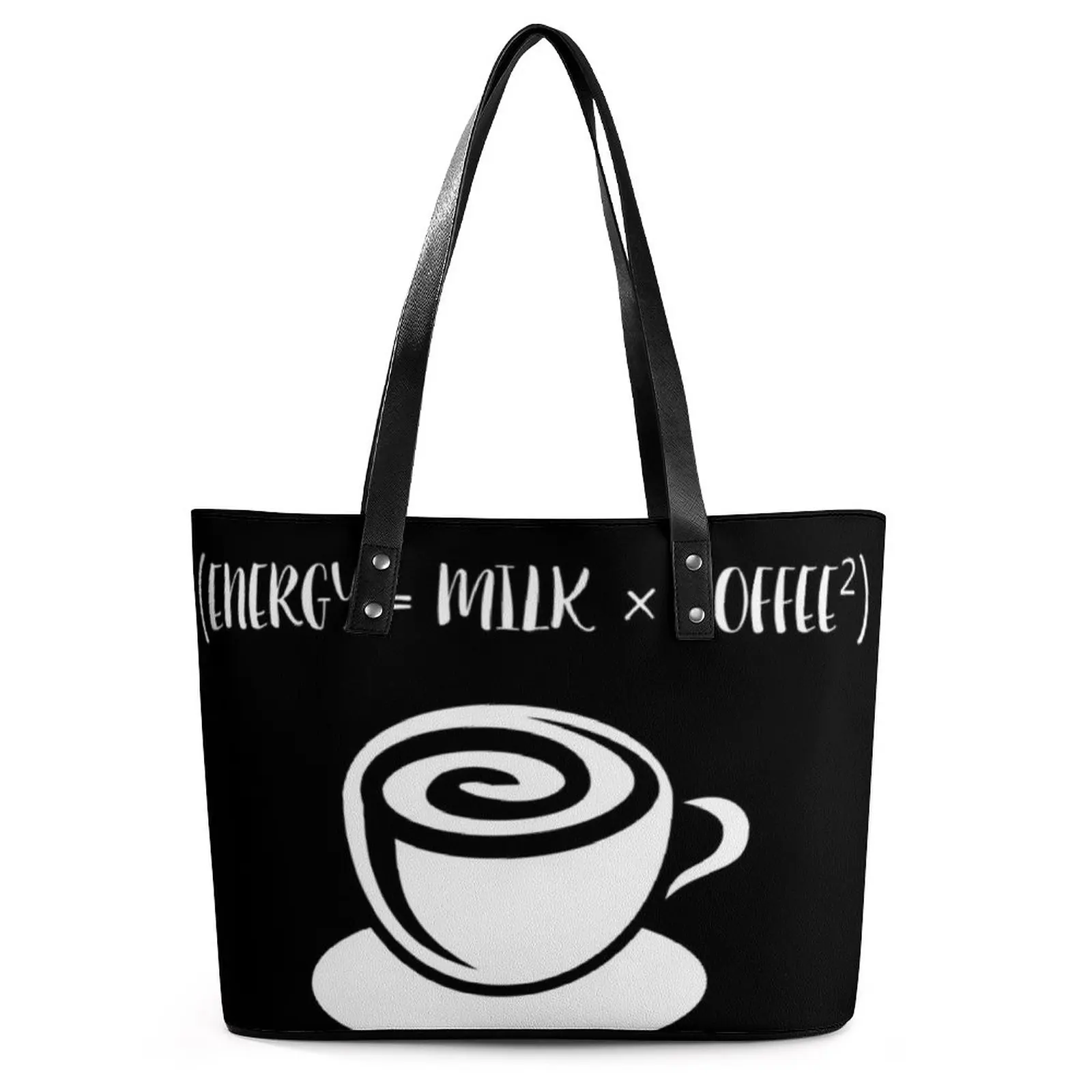 

E = MC² Energy Молоко Сумки кофейного цвета женская сумка-тоут с забавными словами Новинка сумка через плечо для колледжа дизайнерские Пляжные С...