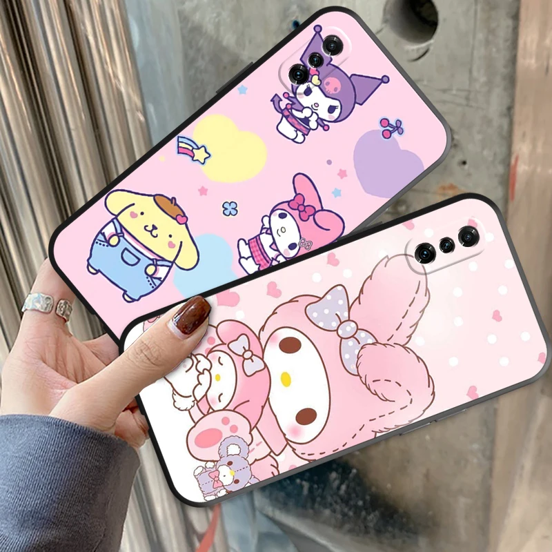 Чехол для телефона с японским аниме Kuromi Xiaomi Note 10 Pro Lite 10S жидкий силиконовый мягкий