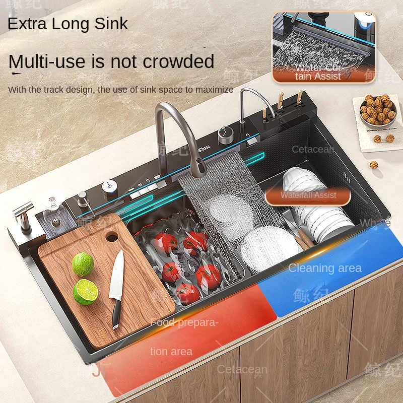 Хит продаж кухонная мойка-водопад из нержавеющей стали с держателем для ножей