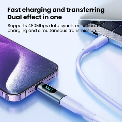 Адаптер PD100W для быстрой зарядки Type C OTG, адаптер с цифровым дисплеем типа C «папа» на Type-C «мама», коннектор для сотовых телефонов, ноутбуков, Macbook
