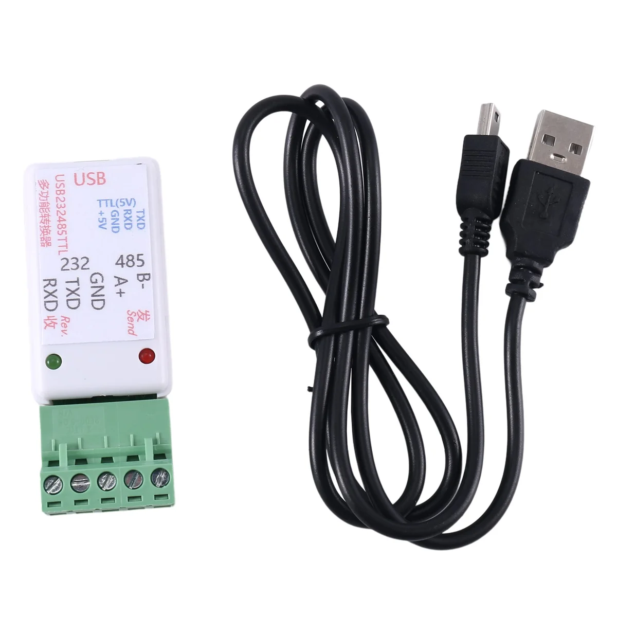 

3 In1 USB 232 485 TO RS485 / USB TO RS232 / 232 TO 485 Converter Adapter Ch340 W/LED for WIN7,Linux PLC Access Control