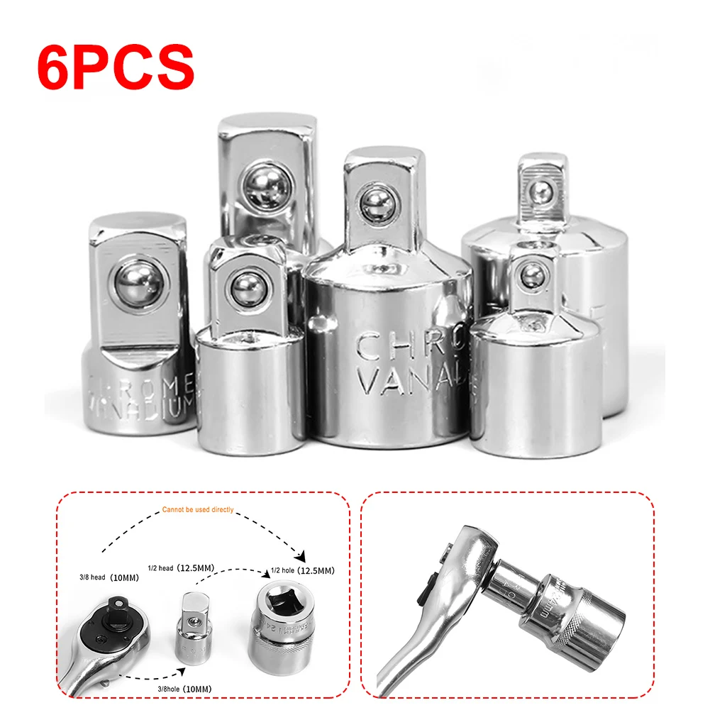 

1/4" 3/8" 1/2" Drive Socket Ratchet Converter Adapter Reducer Steel Small Socket Tools for Car Bicycle Garage Repair Tools