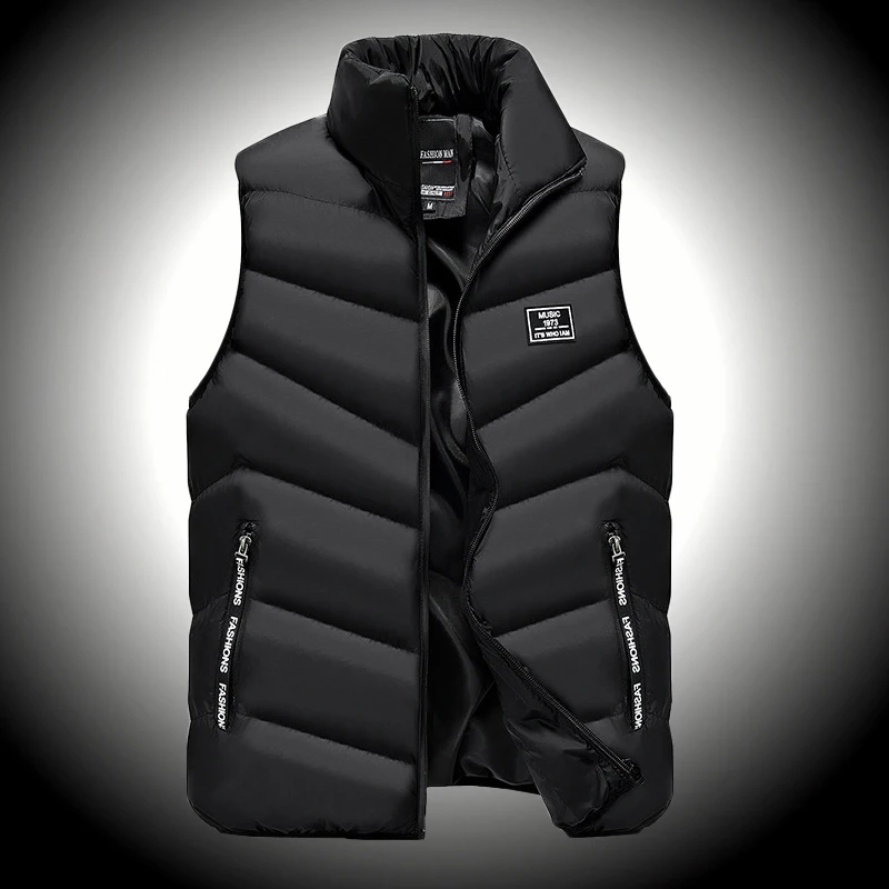 

Hiking Men's Thermal Vest Stand Collar Outdoor Sports Casual Winter Jacket Thermal Fleece Men Down Men Sleeveless Jacket Winter