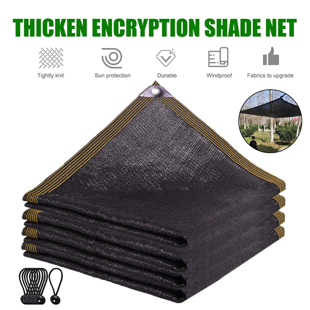 

Black 3 Pin Anti-UV HDPE Sunshade Net Outdoor Garden Sunscreen Cloth Car Sunblock Shade Cover Plant Cover 90% Shading Rate