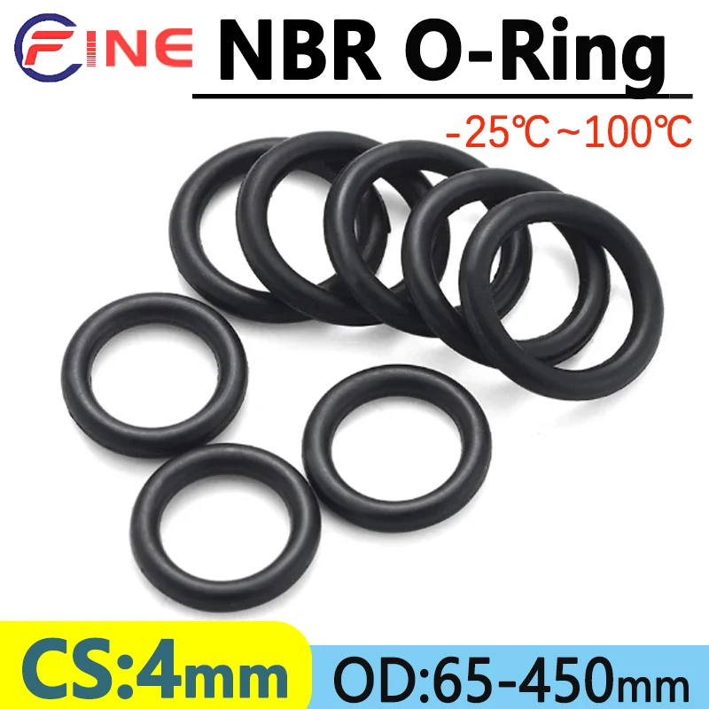 

CS 4 мм NBR черное уплотнительное кольцо высокого давления, коррозионная маслостойкая уплотнительная шайба, резиновые прокладки, уплотнительное кольцо, наружный диаметр 65-450 мм