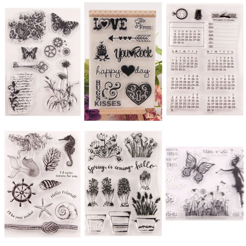 

10x15cm Beautiful Butterfly Clear Stamps Silicone Stamp Cards for Card Making Decoration and DIY Scrapbooking