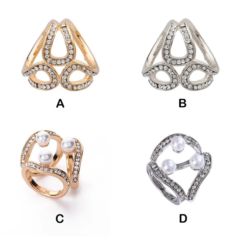 

Rhinestone Women Silk Scarf Ring Clip Shawl Buckle Brooch Decorative Pin Scarves Fastener Female Fixed Buckles