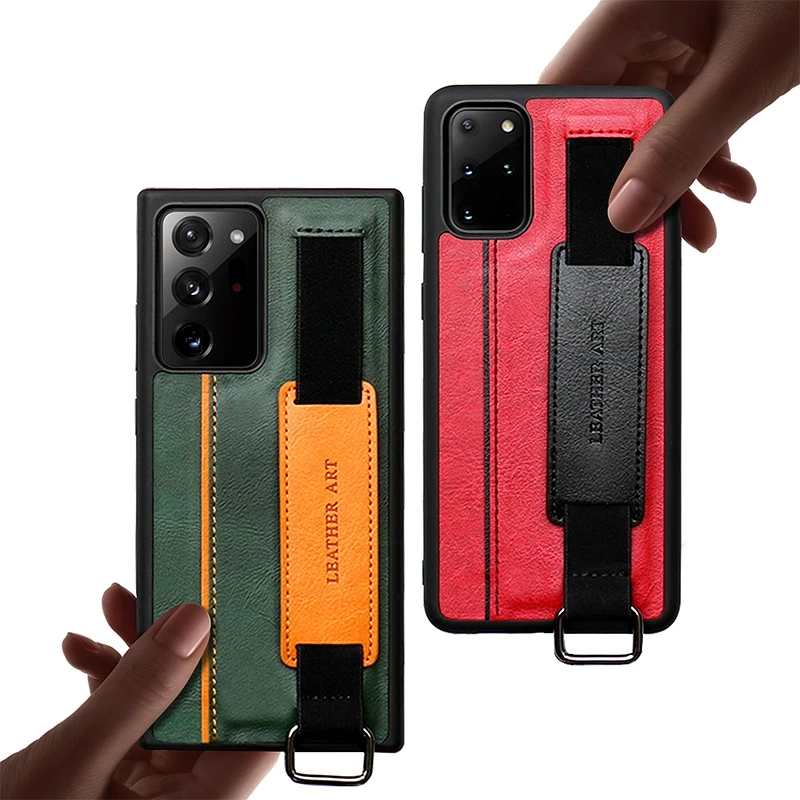 

Case for Samsung Galaxy S22 S21 Ultra S20 Note S10 Plus A53 A52S A72 A32 PU Leather Wristband Hand Strap Card Holder Cover Shell