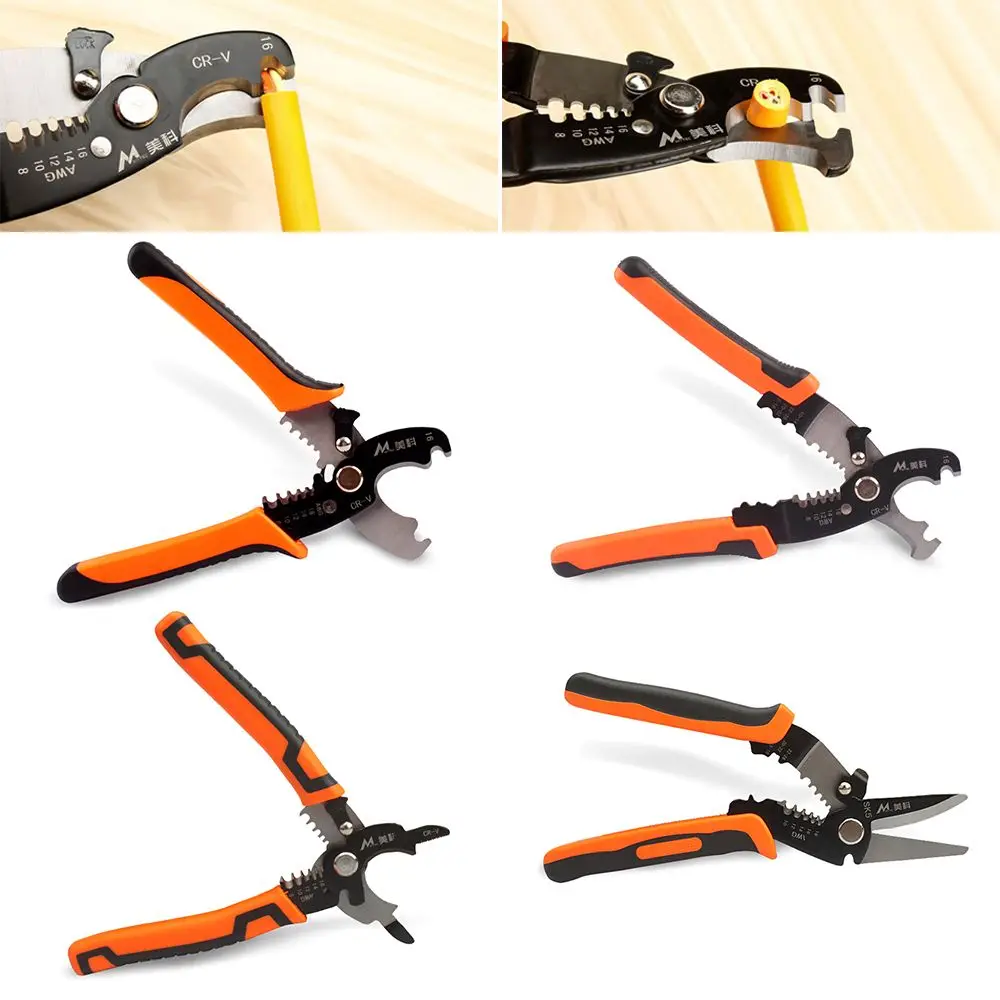 

Universal Diagonal Pliers Needle Nose Pliers Hardware Stripper Tools Wire Stripper Terminals Crimpper Pliers 0.2-6.0mm²