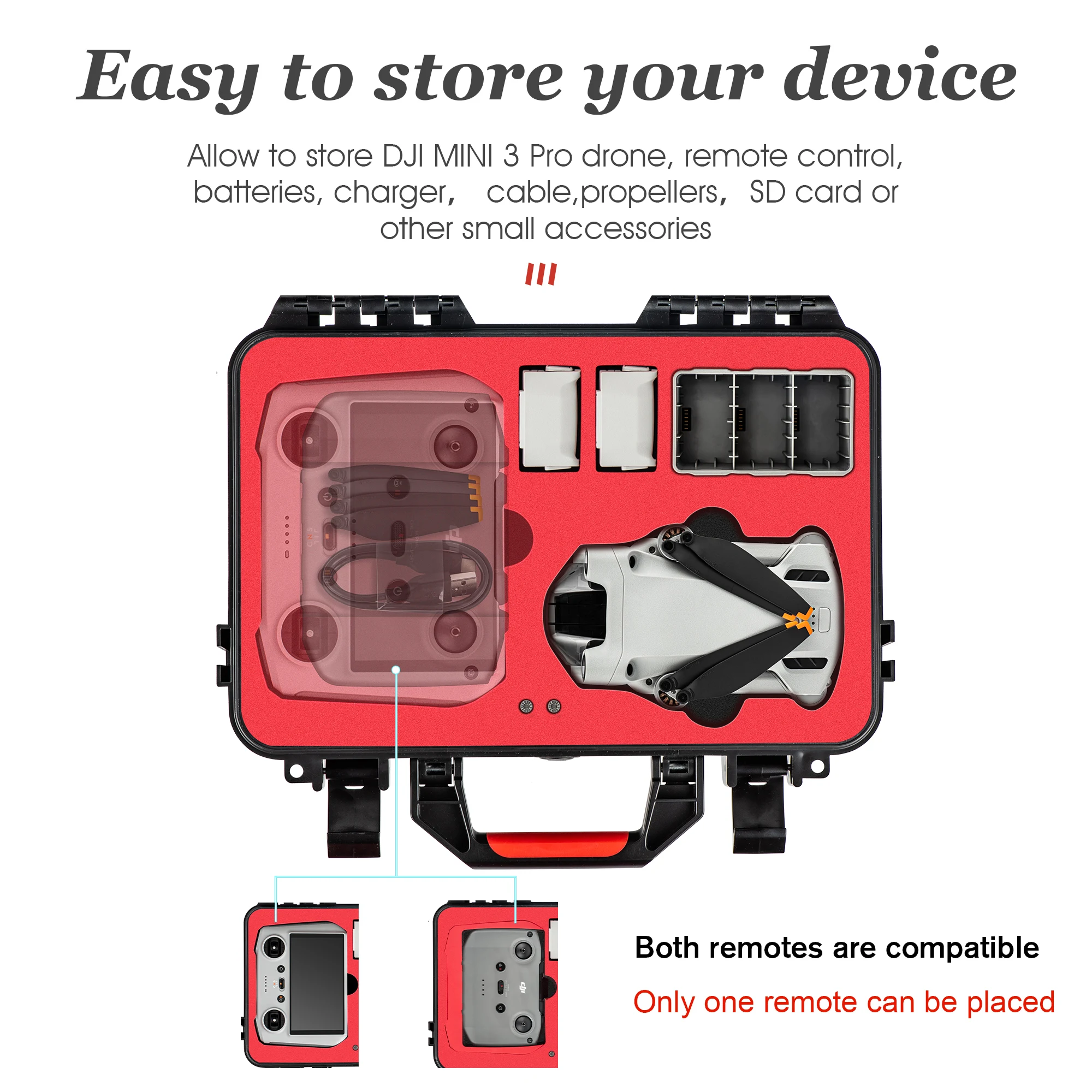 DJI Mini 3 PRO Accessories Storage Case Portable Suitcase Hard Shell Waterproof Explosion-proof Carrying Box RC Controller |
