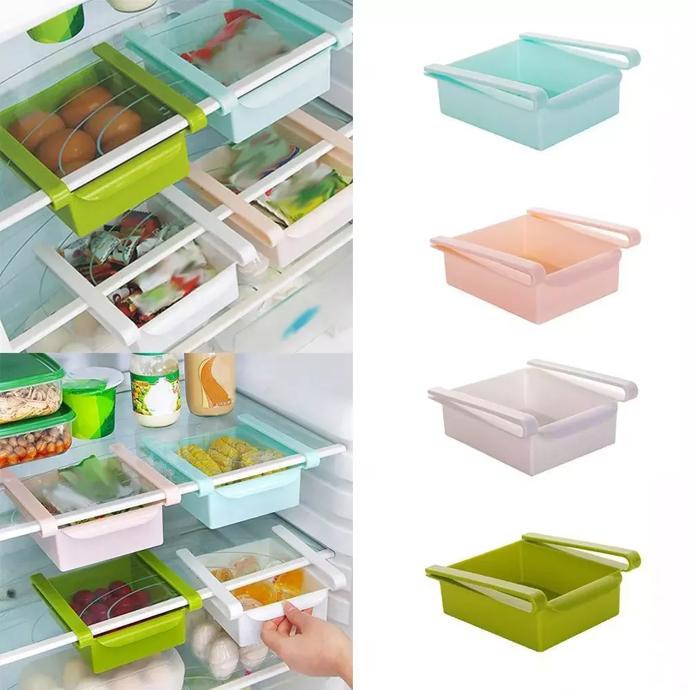 

refrigerator sliding drawer type space saving storage box storage rack refrigerator storage rack kitchen accessories