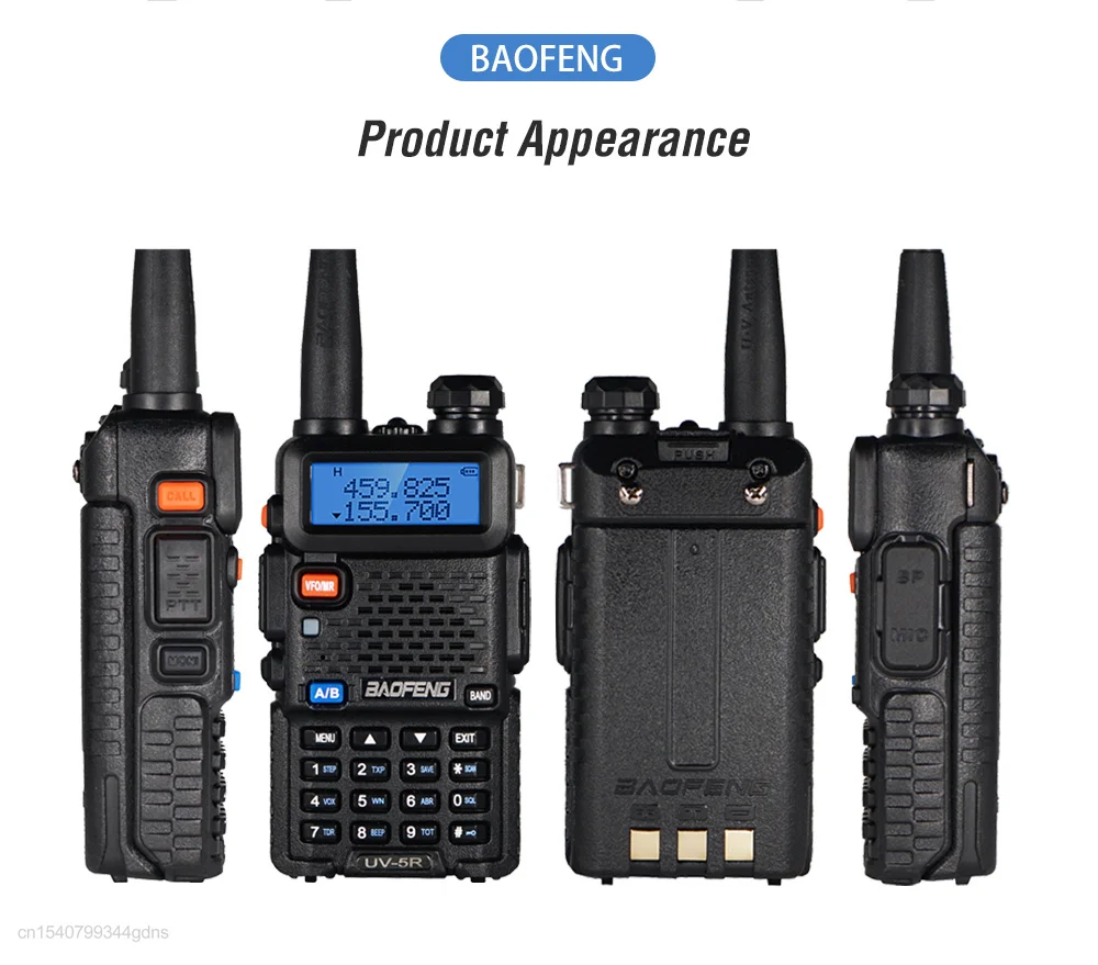 2pcs Walkie Talkie UV-5R Dual Band Two Way Ham CB Radio 128 CH VHF UHF 136-174Mhz & 400-520 Mhz High Power Portable Radio UV-5R