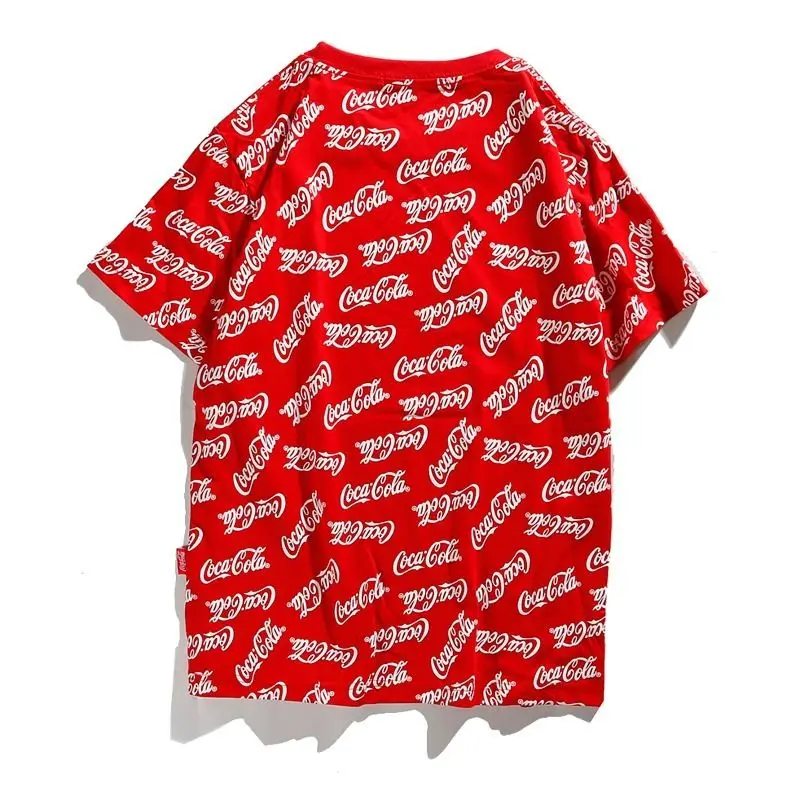 Футболка с коротким рукавом для мужчин и женщин принтом логотипа Coca-Cola |
